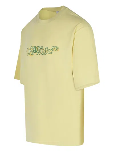 Off-white Cloudy Arrow Skate Crewneck T-shirt In Yellow