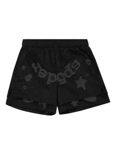 Sp5der Beluga Double-layer Print Track Pants In Black