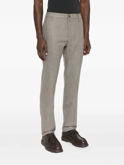 Jacob Cohen Mélange-effect Wool Trousers In Gray
