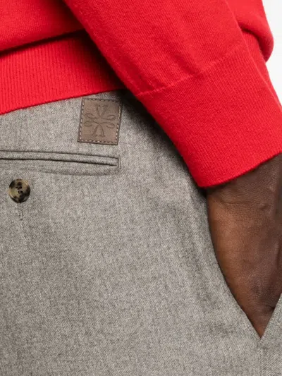 Jacob Cohen Mélange-effect Wool Trousers In Gray