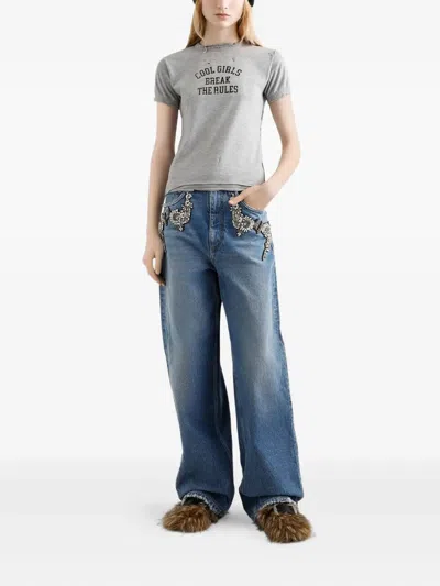 Dolce & Gabbana Dolce&gabbana Women Printed T-shirt In Gray