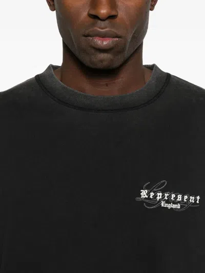 Represent T-shirt England Legacy Oversize In Cotone Nero Uomo In Black