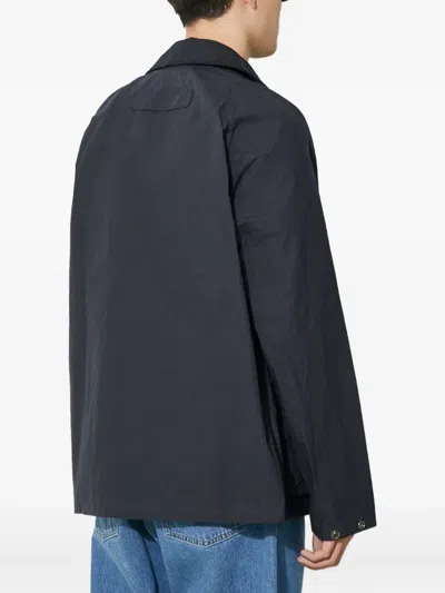 Barbour Multiple-pocket Corduroy-collar Jacket In Blue