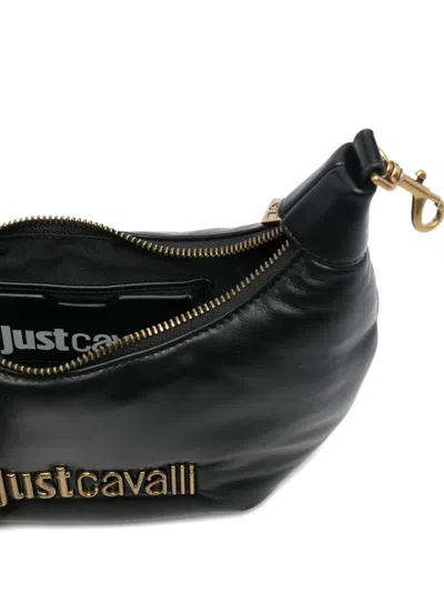 Just Cavalli Logo-plaque Chain Shoulder Bag In Black