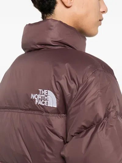 The North Face Nuptse Crop Jacket In Brown
