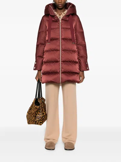 Herno A-shaped Down Jacket In High-density Satin In Burgundy