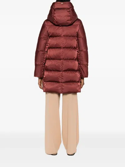 Herno A-shaped Down Jacket In High-density Satin In Burgundy