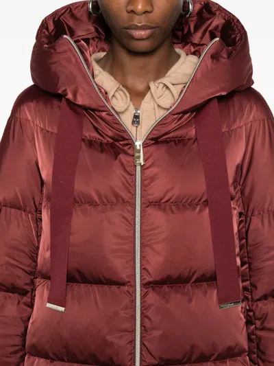 Herno A-shaped Down Jacket In High-density Satin In Burgundy