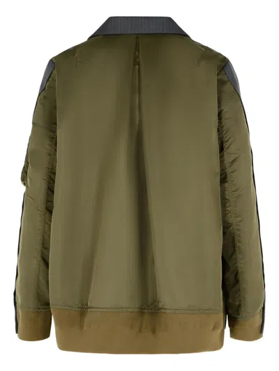 Sacai Double-breasted Wool And Nylon Blazer In Animal Print