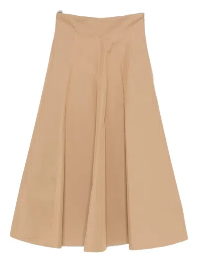 Thelaurent A-line Midi Skirt In Brown