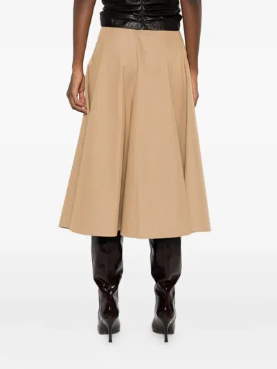 Thelaurent A-line Midi Skirt In Brown