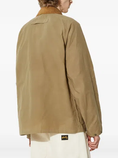 Barbour Multiple-pocket Corduroy-collar Jacket In Brown