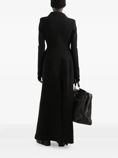 Dolce & Gabbana Double-breasted Coat In Wool In Black