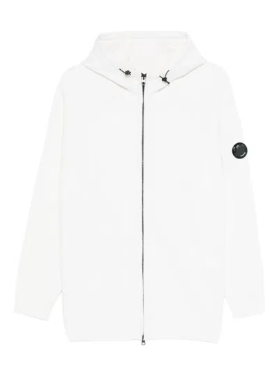 C.p. Company Zip-front Hooded Jacket In White