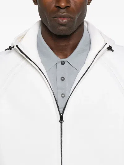 C.p. Company Zip-front Hooded Jacket In White