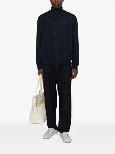 Herno Press-stud Bomber Jacket In Blue