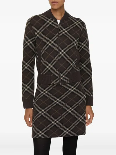 Burberry Womens Knitwear Top All Over Pattern In Brown