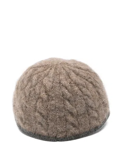 Brunello Cucinelli Merino Wool Baseball Cap In Brown