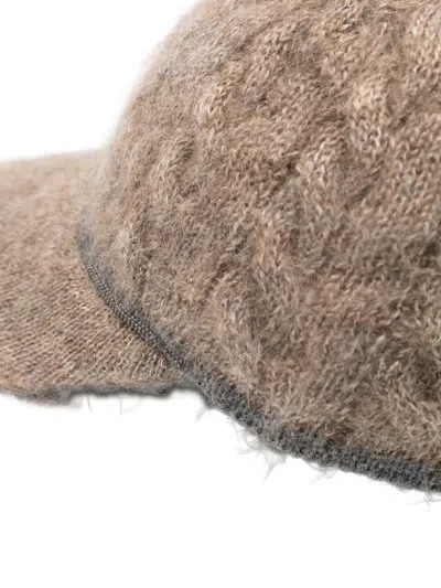 Brunello Cucinelli Merino Wool Baseball Cap In Brown