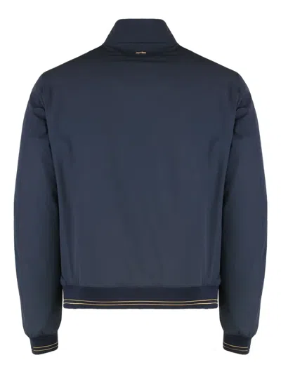 Paul & Shark Waterproof Jacket With High Collar And Pockets In Blue