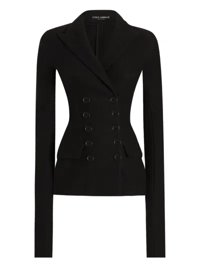 Dolce & Gabbana Tailored Wool Double-breasted Jacket In Black