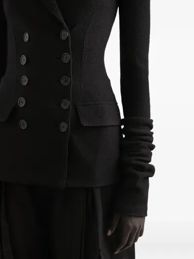 Dolce & Gabbana Tailored Wool Double-breasted Jacket In Black