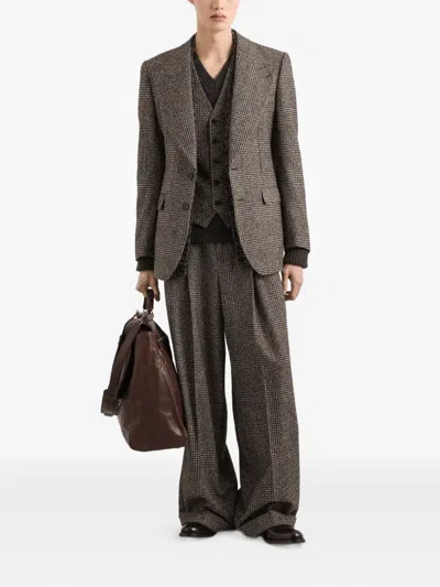 Dolce & Gabbana Single-breasted Felted Jacket In Gray