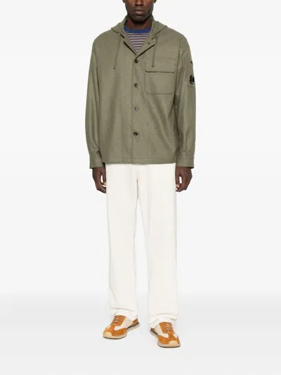 C.p. Company Flap-pocket Hooded Jacket In Green