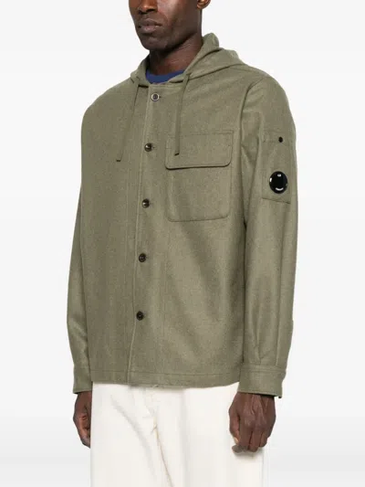 C.p. Company Flap-pocket Hooded Jacket In Green
