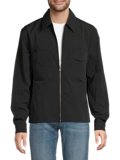 Joe's Jeans Men's Point Collar Front Zip Jacket In Black