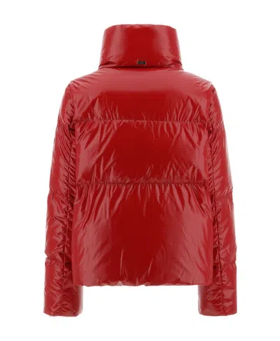 Herno Funnel-neck Puffer Jacket In Red