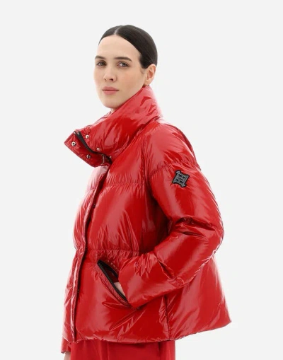 Herno Funnel-neck Puffer Jacket In Red