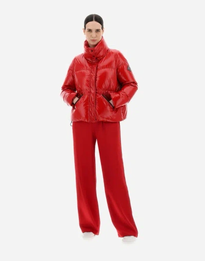 Herno Funnel-neck Puffer Jacket In Red