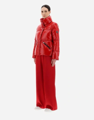 Herno Funnel-neck Puffer Jacket In Red