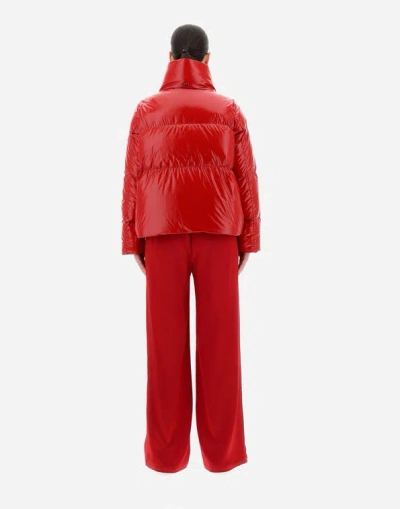 Herno Funnel-neck Puffer Jacket In Red