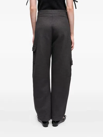 Ganni Cargo-pockets Zip-fly Straight Trousers In Gray