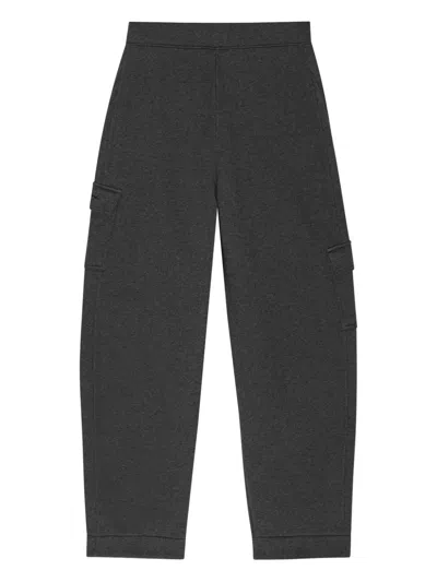 Ganni Cargo-pockets Zip-fly Straight Trousers In Gray