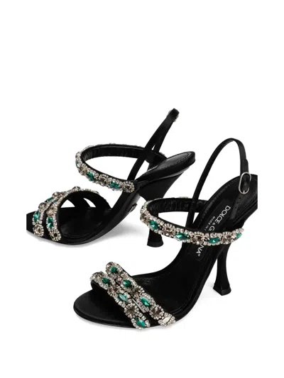 Dolce & Gabbana Crystal-embellished Sandals In Animal Print