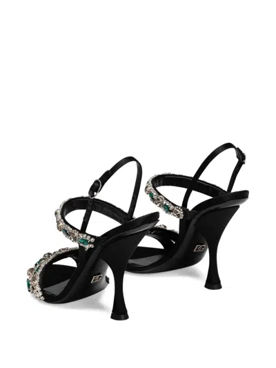 Dolce & Gabbana Crystal-embellished Sandals In Animal Print
