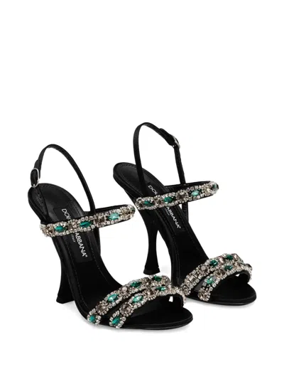 Dolce & Gabbana Crystal-embellished Sandals In Animal Print