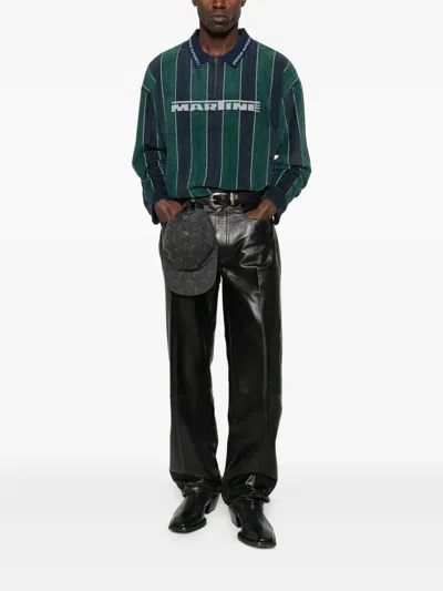 Martine Rose Sporty Logo Polo In Green