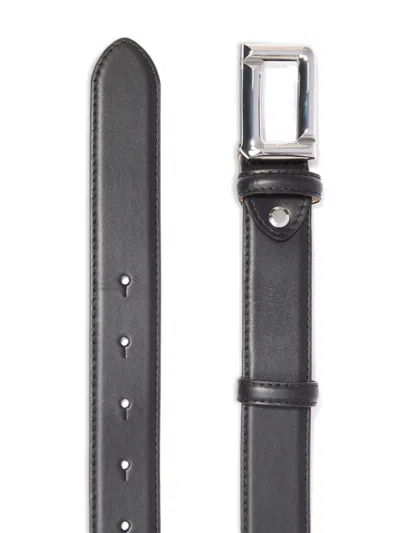 Lancel Rectangular-buckle Leather Belt In Black