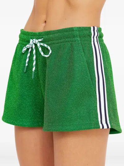 The Upside Galaxia Marcella Side-stripe Shorts In Green