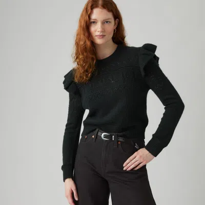 Levi's Shane Flutter Sleeve Sweater In Black