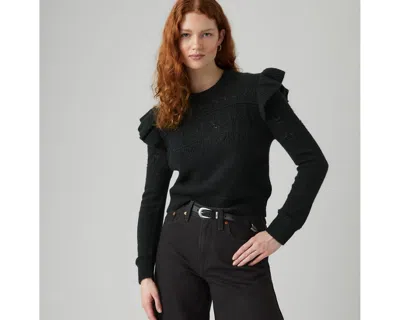 Levi's Shane Flutter Sleeve Sweater In Black
