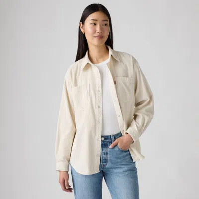 Levi's Ivory Lyocell Blend Iconic Western Shirt In Neutral