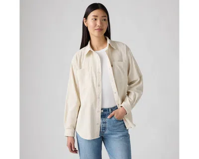Levi's Ivory Lyocell Blend Iconic Western Shirt In Neutral