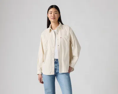 Levi's Ivory Lyocell Blend Iconic Western Shirt In Neutral