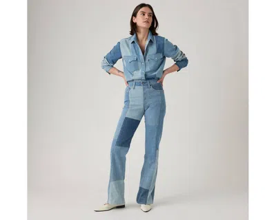 Levi's Wedgie Bootcut Patchwork Jeans In Blue
