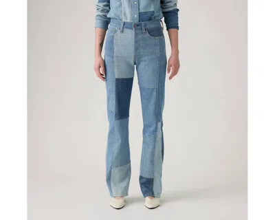 Levi's Wedgie Bootcut Patchwork Jeans In Blue